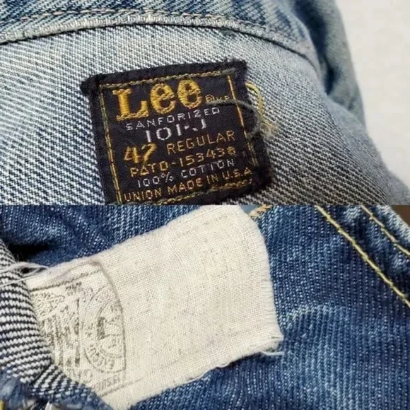 1960s Vintage Lee Sanforized 101-J USA Union Made Distressed Denim Jacket - Picture 16 of 16